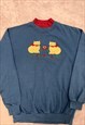 VINTAGE SWEATSHIRT CUTE EMBROIDERED CATS PATTERNED JUMPER