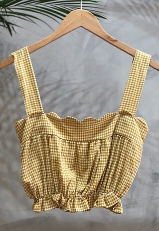 YELLOW GINGHAM TANK