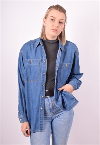 WOMENS VINTAGE DENIM SHIRT BUE 90S