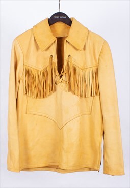Vintage 90s Suede Native/Indigenous American Style Shirt