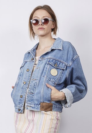 VINTAGE 80'S CONVERSE BADGE MID-WASH DENIM JACKET
