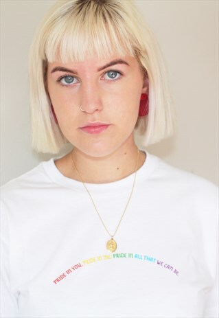VESTITUS PRIDE RAINBOW SLOGAN CHARITY T-SHIRT WHITE