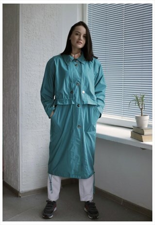 VINTAGE 80'S BRIGHT BLUE PARKA COAT