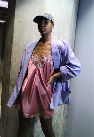 VINTAGE 80S PASTEL PURPLE OVERSIZED BLAZER