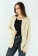 HANDMADE WOOL CARDIGAN SWEATER JACKET AUTHENTIC HAND KNIT