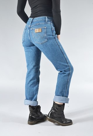 VINTAGE WRANGLER MID BLUE STRAIGHT LEG MOM JEANS