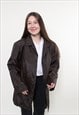 90S BROWN TRENCH JACKET, VINTAGE WOMEN OVERSIZED CASUAL 