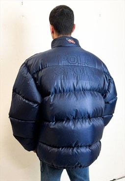 Vintage 90s puffer goosed down in blue Polo Sport 