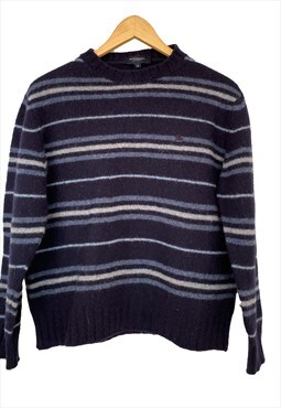 Navy blue striped vintage Burberry sweater. M