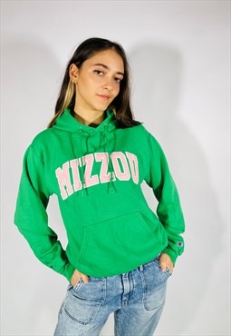 Vintage Size S Champion College Hoodie in Green