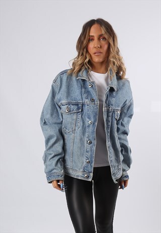DENIM JACKET PIONEER OVERSIZED FITTED UK 16 - 18 (A6BZ)