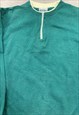 VINTAGE SWEATSHIRT PLAIN 1/4 ZIP JUMPER WITH DOUBLE COLLAR