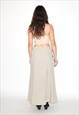 VINTAGE 90S FLORAL PRINT MAXI SKIRT IN BEIGE