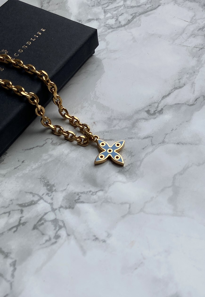 Louis Vuitton Style Enameled Fleur Long Layered Necklace | Little Luxuries  Designs