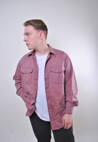 VINTAGE MAN GRUNGE PURPLE LONG SLEEVE SHIRT