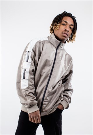 VINTAGE 90S UMBRO TRACK TOP IN SILVER