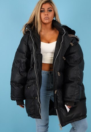 VINTAGE PUFFER JACKET IN BLACK NJ525