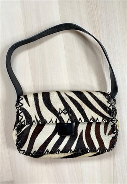 Vintage 90's/Y2K Zebra Print Handbag