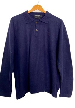 Yves Saint Laurent vintage blue unisex cardigan sweater. L