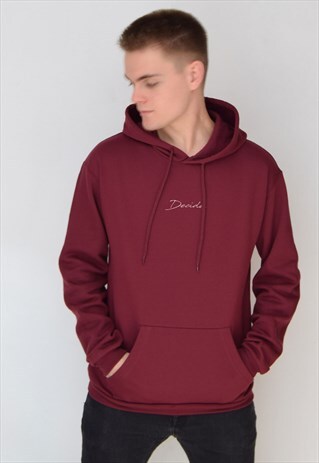 SALE - BURGUNDY DECIDE (WHITE) HOODIE