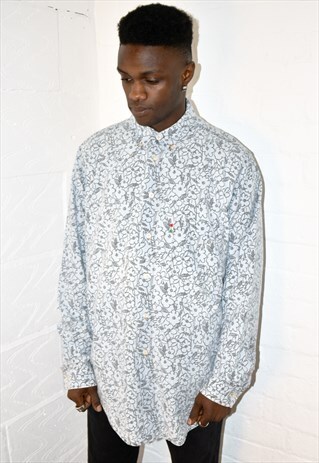 VINTAGE 90S MOSCHINO JEANS FLOWER PRINT SHIRT