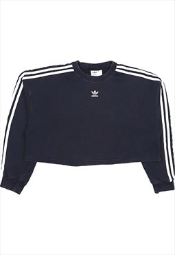 Adidas 90's Cropped Spellout Crewneck Sweatshirt XSmall Blac