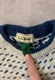 VINTAGE L. L. BEAN KNITTED JUMPER ABSTRACT PATTERNED SWEATER