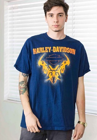 VINTAGE HARLEY-DAVIDSON HOLLYWOOD T-SHIRT LOGO 90S XL 9.8
