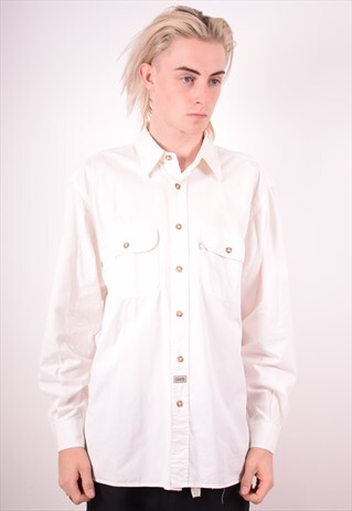 LEVI'S MENS VINTAGE SHIRT LARGE WHITE 90S