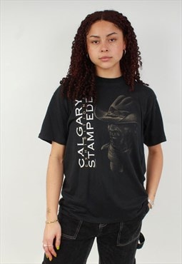 "Vintage Calgary exhibition stampede black graphic t shirt