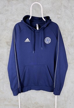 Blue Leicester City Hoodie Adidas Large