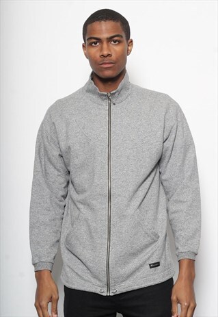 VINTAGE CHAMPION LOGO FULL ZIP SWEATSHIRT GREY