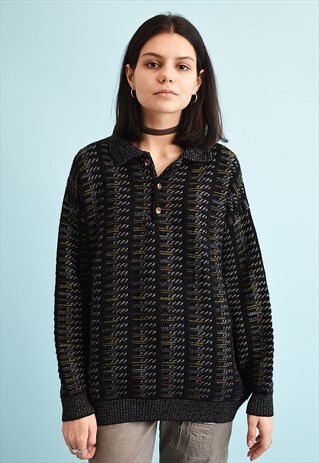 90'S RETRO JAZZY OVERSIZED DADS KNIT JUMPER