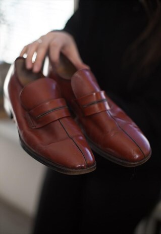 VINTAGE 70'S CONTINENTAL BROWN LEATHER LOAFERS