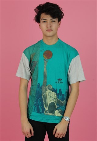 VINTAGE 1990S ADIDAS BASKETBALL SPORT TEE SHIRT