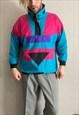 Vintage Multicolour double sided 1/4 zip pullover jacket