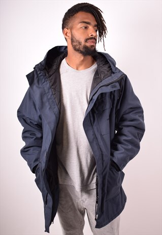CARHARTT MENS VINTAGE WINDBREAKER JACKET XL NAVY BLUE 90S