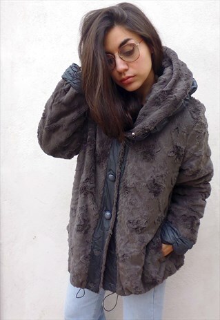 FAUX FUR DOUBLE-FACE JACKET