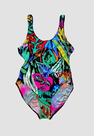 VINTAGE 90S SWIMSUIT FUNKY IBIZA FESTIVAL ONE PIECE BACKLESS