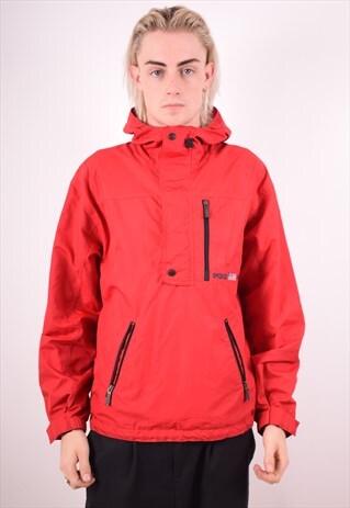 POLO RALPH LAUREN MENS VINTAGE PULLOVER JACKET SMALL RED 90S