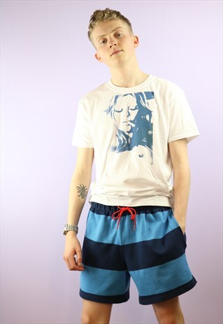 NAVY N BLUE STRIPED SHORTS