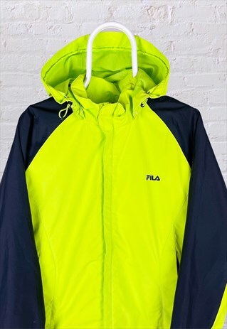 VINTAGE FILA JACKET GREEN BLACK MEDIUM