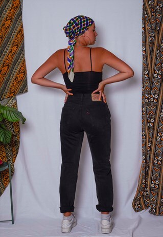 VINTAGE REWORKED CUSTOMED DENIM 501 LEVI'S SLIMFIT JEANS TRO