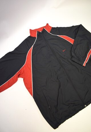 black nike tracksuit with red tick