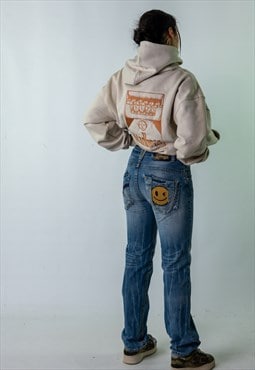 Light Blue Denim 90s Baggy Hip Hop  Cargo Skater Pants