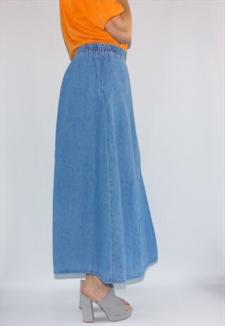 VINTAGE 90'S DENIM MAXI SKIRT