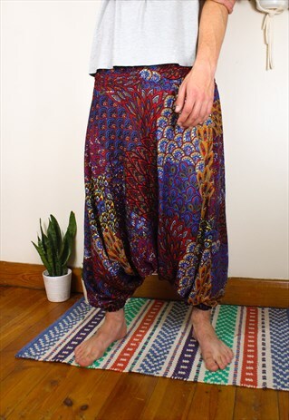 FAIRTRADE RED PEACOCK HIPPIE HAREMS