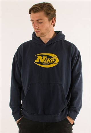 VINTAGE 90S NAVY NIKE HOODIE PULLOVER
