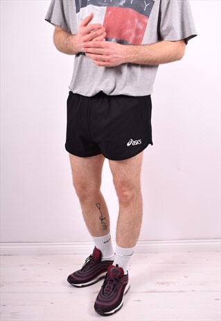 ASICS MENS VINTAGE SHORTS W34 BLACK 90'S