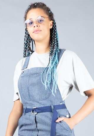 VINTAGE COTTON STRIPED FESTIVAL DUNGAREES